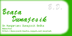 beata dunajcsik business card